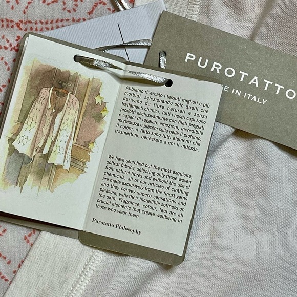 NWT Purotatto Ivory Cardigan Lightweight Sweater Maglia Con Stampa Large Italy - Picture 4 of 16